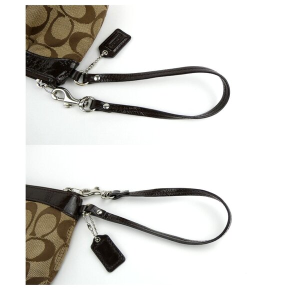 Coach Signature Khaki Brown Wristlet - Picture 12 of 12